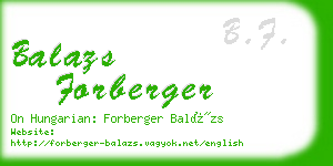 balazs forberger business card